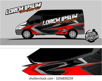 van graphic kit. abstract background for vehicle and boat wrap