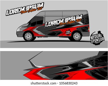 van graphic kit. abstract background for vehicle and boat wrap