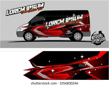 van graphic kit. abstract background for vehicle and boat wrap