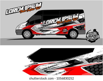 van graphic kit. abstract background for vehicle and boat wrap