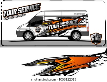 van graphic kit. Abstract racing graphic background for car, truck, van, boat wrapping decals. can use for other background graphic needed too.