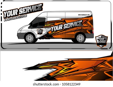 van graphic kit. Abstract racing graphic background for car, truck, van, boat wrapping decals. can use for other background graphic needed too.