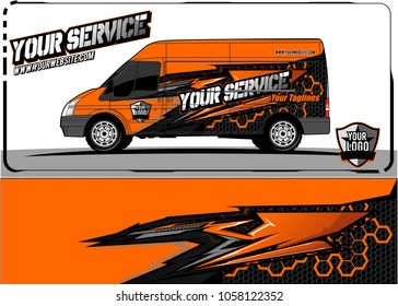 van graphic kit. Abstract racing graphic background for car, truck, van, boat wrapping decals. can use for other background graphic needed too.