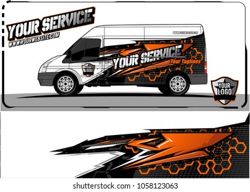 van graphic kit. Abstract racing graphic background for car, truck, van, boat wrapping decals. can use for other background graphic needed too.