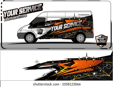 van graphic kit. Abstract racing graphic background for car, truck, van, boat wrapping decals. can use for other background graphic needed too.