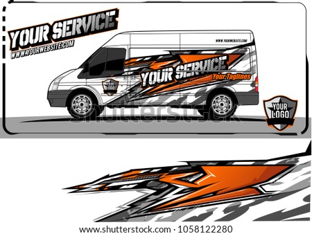 van graphic kit. Abstract racing graphic background for car, truck, van, boat wrapping decals. can use for other background graphic needed too.