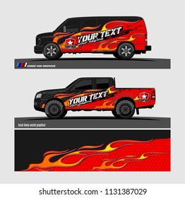 Van graphic vector. abstract background for truck, car and other vehicle vinyl wrap. 