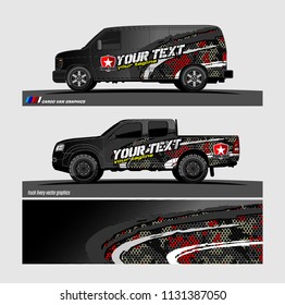Van graphic vector. abstract background for truck, car and other vehicle vinyl wrap. 