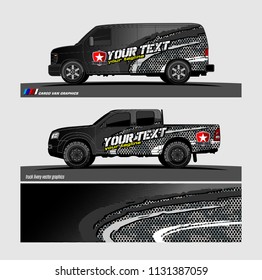 Van graphic vector. abstract background for truck, car and other vehicle vinyl wrap. 