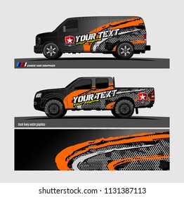 Van graphic vector. abstract background for truck, car and other vehicle vinyl wrap. 