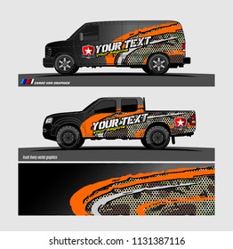 Van graphic vector. abstract background for truck, car and other vehicle vinyl wrap. 