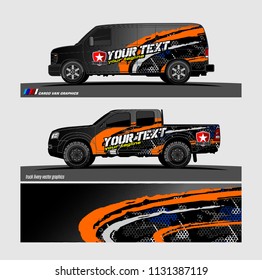 Van graphic vector. abstract background for truck, car and other vehicle vinyl wrap. 