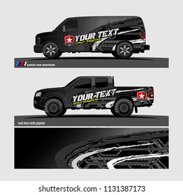 Van graphic vector. abstract background for truck, car and other vehicle vinyl wrap. 
