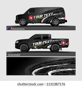Van graphic vector. abstract background for truck, car and other vehicle vinyl wrap. 