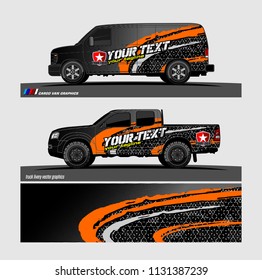 Van graphic vector. abstract background for truck, car and other vehicle vinyl wrap. 