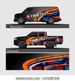 Van graphic vector. abstract background for truck, car and other vehicle vinyl wrap. 