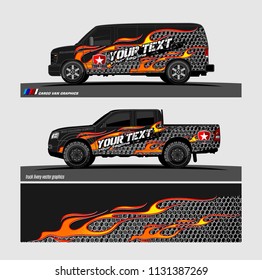 Van graphic vector. abstract background for truck, car and other vehicle vinyl wrap. 