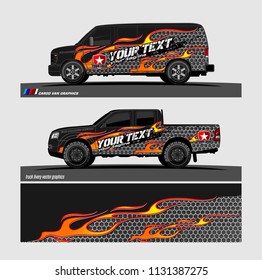 Van graphic vector. abstract background for truck, car and other vehicle vinyl wrap. 