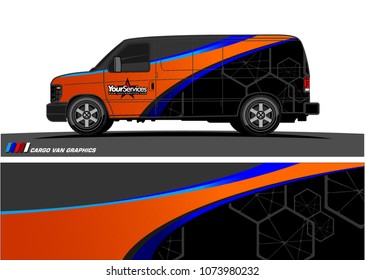 Van Graphic vector. abstract curved shape with camouflage background