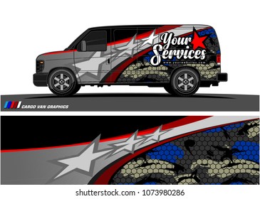 Van Graphic vector. abstract curved shape with camouflage background