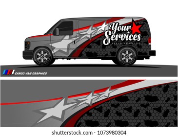 Van Graphic vector. abstract curved shape with camouflage background