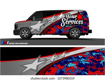 Van Graphic vector. abstract curved shape with camouflage background