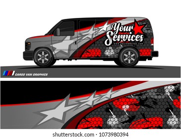 Van Graphic vector. abstract curved shape with camouflage background