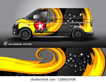 Van Graphic vector. abstract curved shape with camouflage background