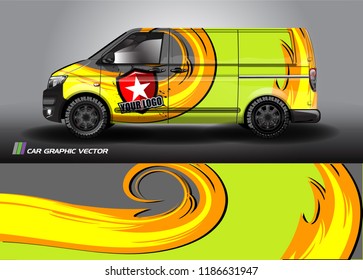 Van Graphic vector. abstract curved shape with camouflage background