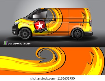 Van Graphic vector. abstract curved shape with camouflage background