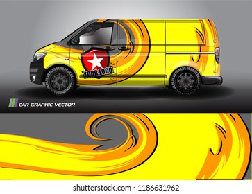 Van Graphic vector. abstract curved shape with camouflage background