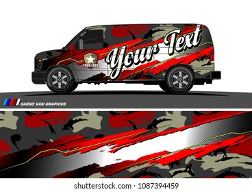 van graphic vector. modern camouflage design for vehicle graphics vinyl wrap
