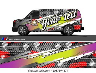 van graphic vector. modern camouflage design for vehicle graphics vinyl wrap