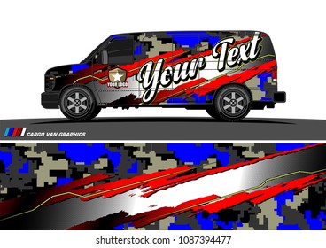 van graphic vector. modern camouflage design for vehicle graphics vinyl wrap