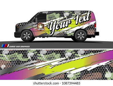 van graphic vector. modern camouflage design for vehicle graphics vinyl wrap