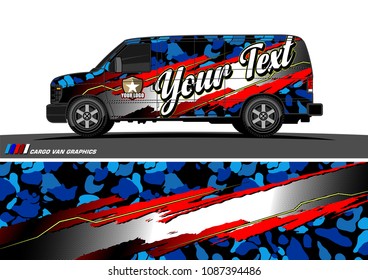 van graphic vector. modern camouflage design for vehicle graphics vinyl wrap