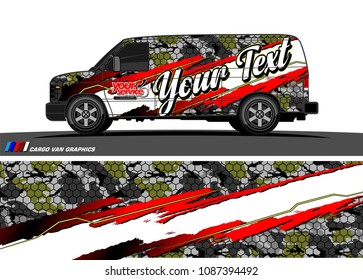 van graphic vector. modern camouflage design for vehicle graphics vinyl wrap