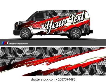 van graphic vector. modern camouflage design for vehicle graphics vinyl wrap