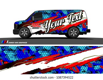 van graphic vector. modern camouflage design for vehicle graphics vinyl wrap