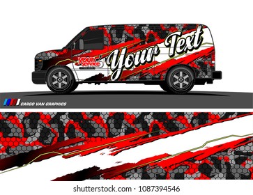 van graphic vector. modern camouflage design for vehicle graphics vinyl wrap