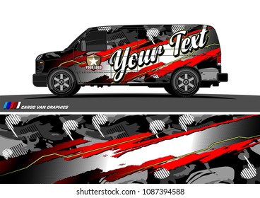 van graphic vector. modern camouflage design for vehicle graphics vinyl wrap