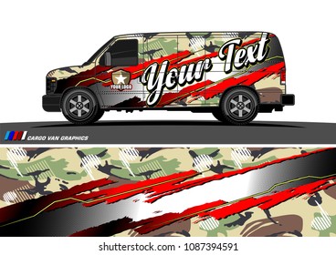 van graphic vector. modern camouflage design for vehicle graphics vinyl wrap