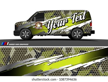 van graphic vector. modern camouflage design for vehicle graphics vinyl wrap
