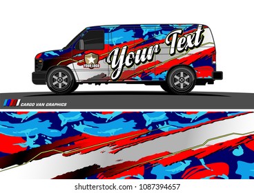 van graphic vector. modern camouflage design for vehicle graphics vinyl wrap