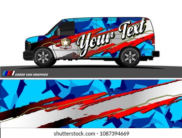 van graphic vector. modern camouflage design for vehicle graphics vinyl wrap