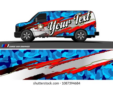 van graphic vector. modern camouflage design for vehicle graphics vinyl wrap
