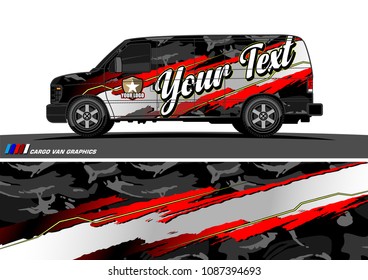 van graphic vector. modern camouflage design for vehicle graphics vinyl wrap