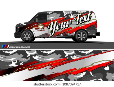 van graphic vector. modern camouflage design for vehicle graphics vinyl wrap
