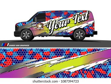 van graphic vector. modern camouflage design for vehicle graphics vinyl wrap