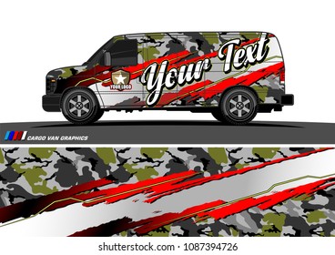 van graphic vector. modern camouflage design for vehicle graphics vinyl wrap